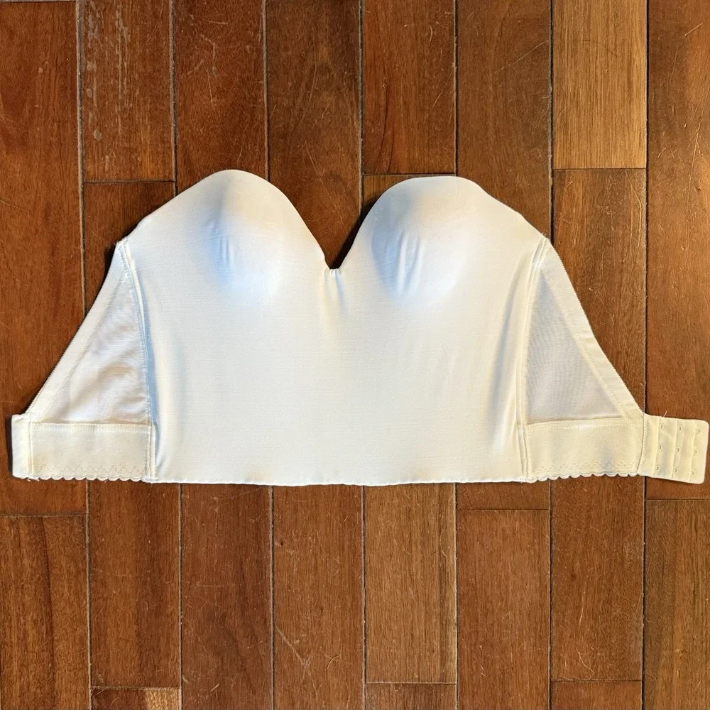 NEW! Size 34D Carnival 206 Women Low Plunge Longline Wedding Prom Bra Ivory $65!